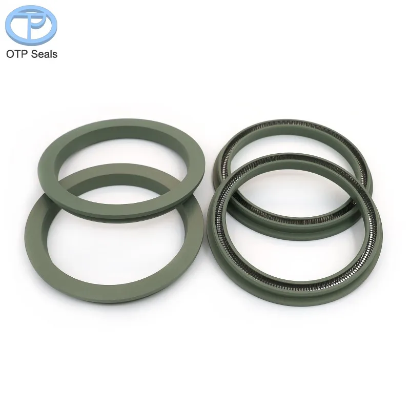 Custom Seals Flange Spring Energized Cylinder PTFE Seal Polytetrafluoroethylene Add Glass Fiber X-inclined Spring Factory OEM