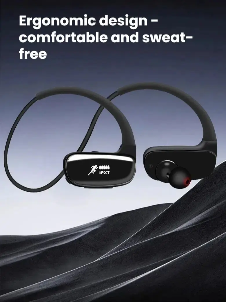 Écouteurs de Sport sans fil Bluetooth IPX7, lecteur MP3, étanche, stockage de 32 go, casque de gymnastique pour la course, le Sport, le cyclisme, la randonnée