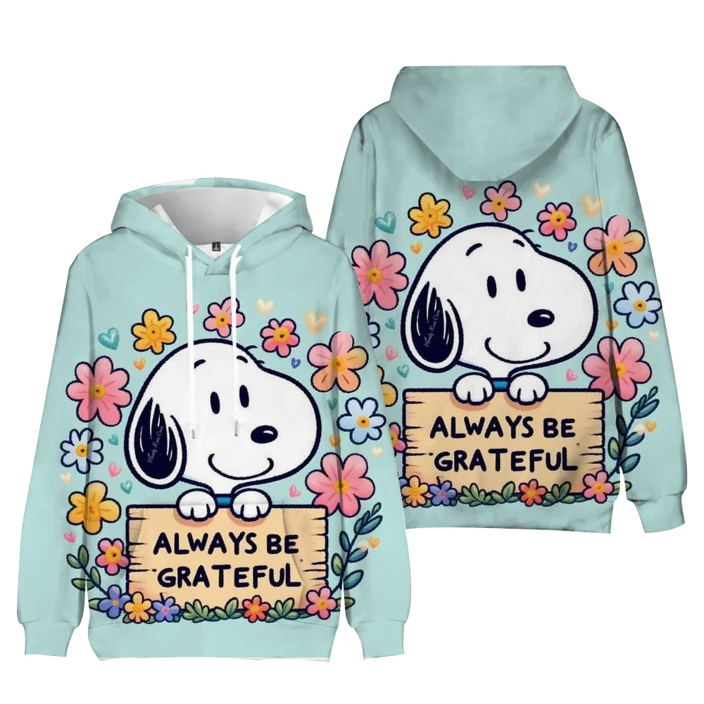 Snoopy Coffee Women\'s Hoodie Cartoon Print Harajuku Long Sleeve Cute Hoodie Casual Loose Sweatshirt Fashion Tops Clothing