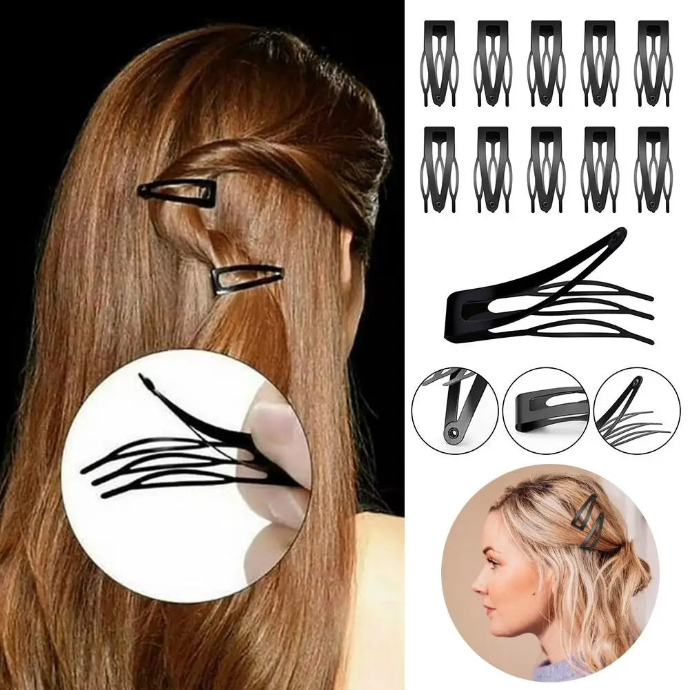10 Stück Haarspangen mit doppeltem Griff, Metall-Haarspangen mit Druckknöpfen, Haarspangen für Frauen und Mädchen, Haarherstellung, Salonbedarf, Haar-Accessoires – Detail 12