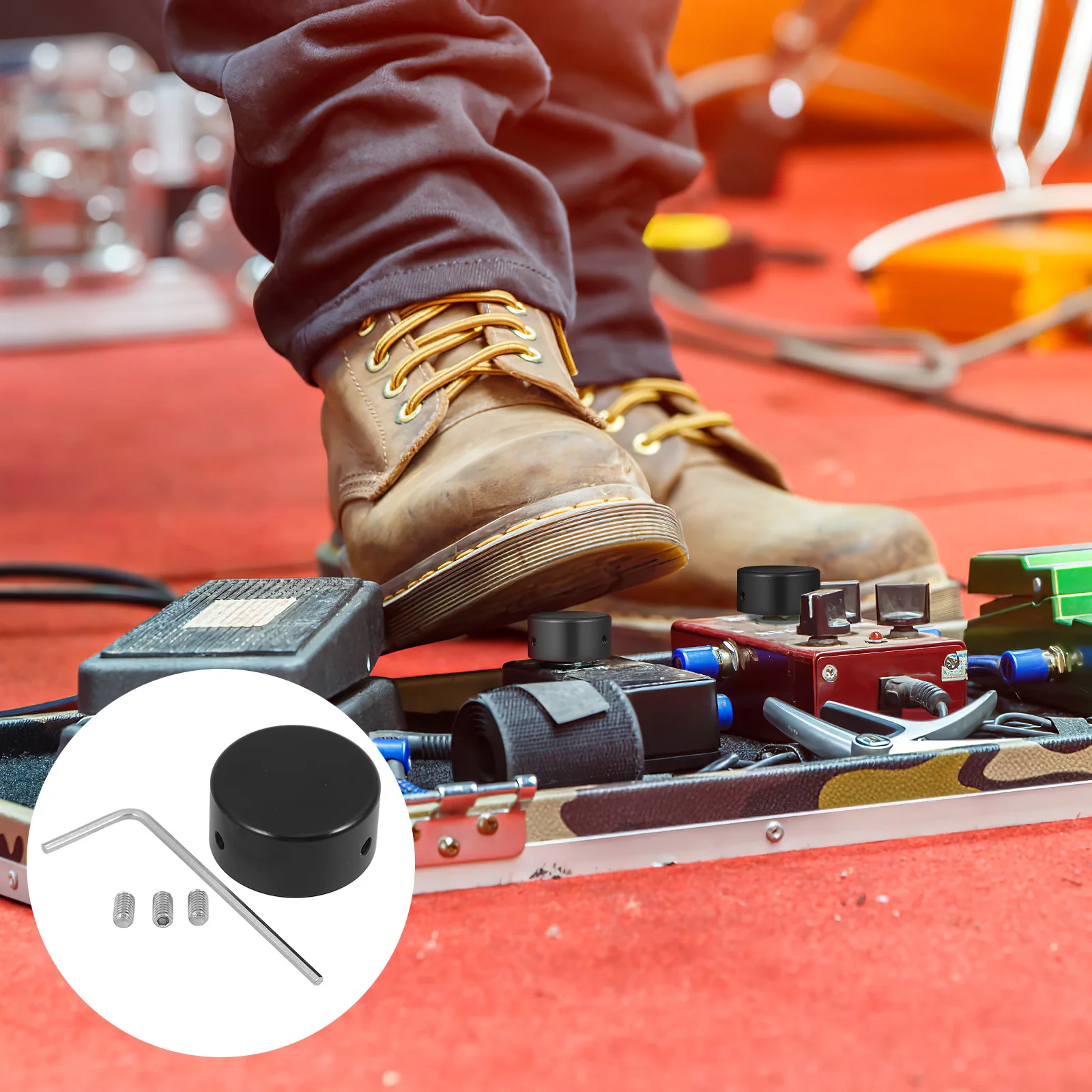 

4Sets Guitar Effect Pedal Footswitch Topper Metal Durable Replacement Caps Guitar Accessories Music Instrument Parts