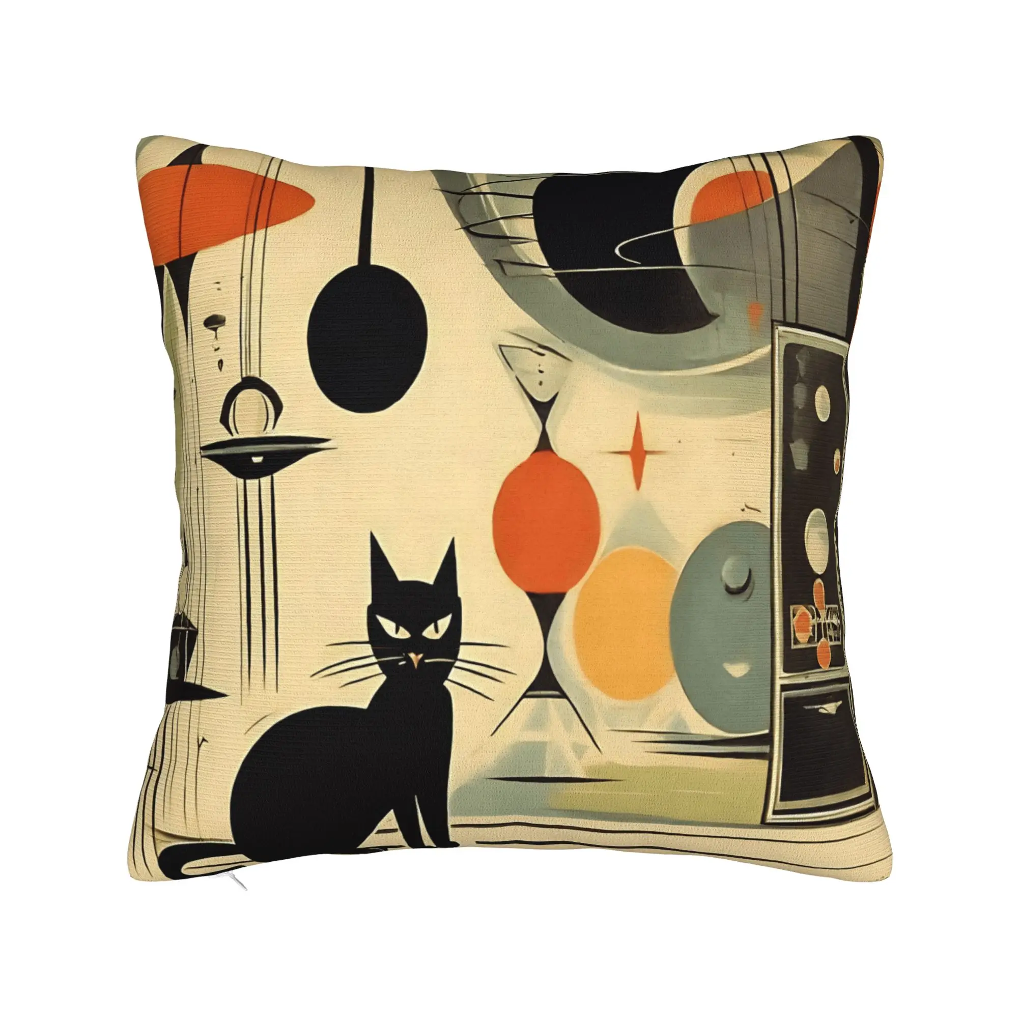 Black Cat Pillow Case  Funny Pillow Cover Soft Pillowcases For Couch Sofa Bedroom