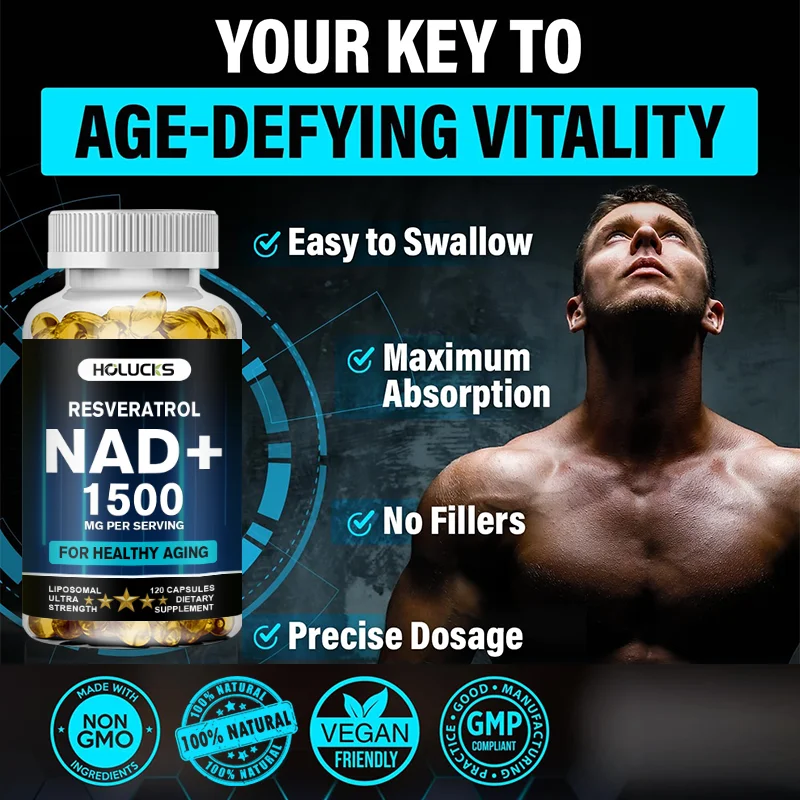 

NAD+ Supplement with Resveratrol, Supports Healthy Aging, Cellular Resilience, Natural Energy & Cognitive Function for Men Women