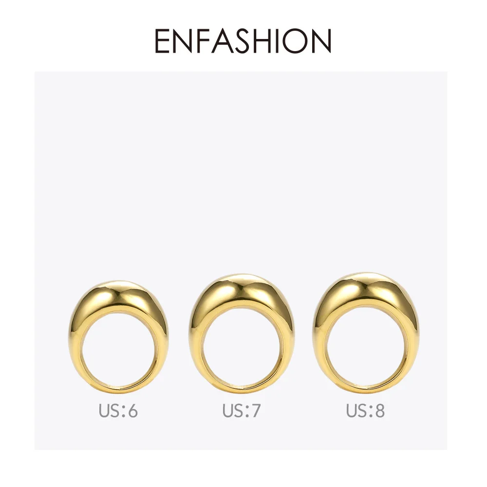 ENFASHION Punk Blank Ring Gold Color Stainless Steel Lady Simple Finger Rings For Women Minimalist Fashion Jewelry Gifts R194022