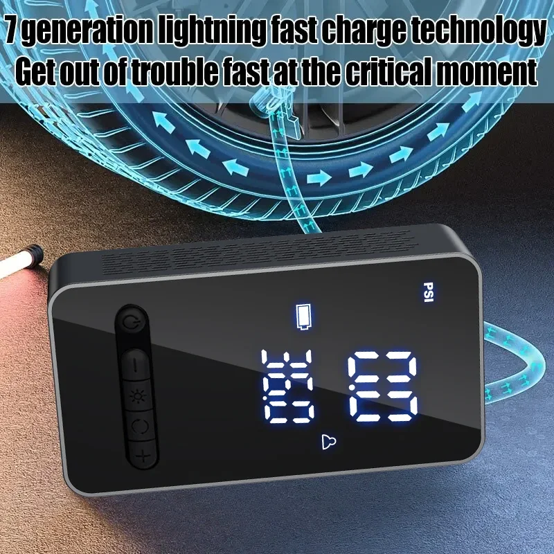 JKUOO 150PSI سيارة كهربائية ضاغط الهواء منفاخ لإطارات السيارة للدراجات النارية دراجة قارب-منفاخ إطارات محمول متعدد الوظائف #5