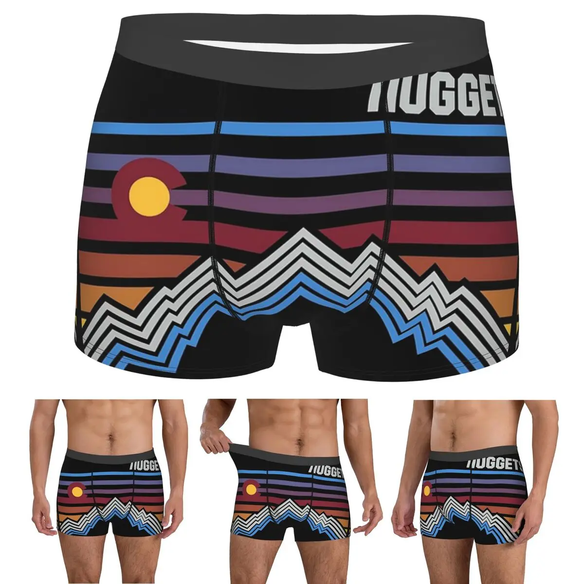 

Boxer Underpants Shorts Denver Nuggets Panties Men's Soft Underwear for Homme Man Boyfriend Gifts