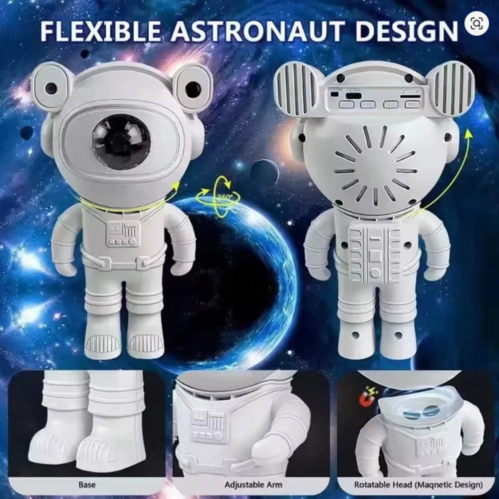 USB Bluetooth Astronaut Sternenlicht-Projektor LED Schlafzimmer Ambiente Nachtlicht Aurora Mond Astronaut Bluetooth-Lautsprecher