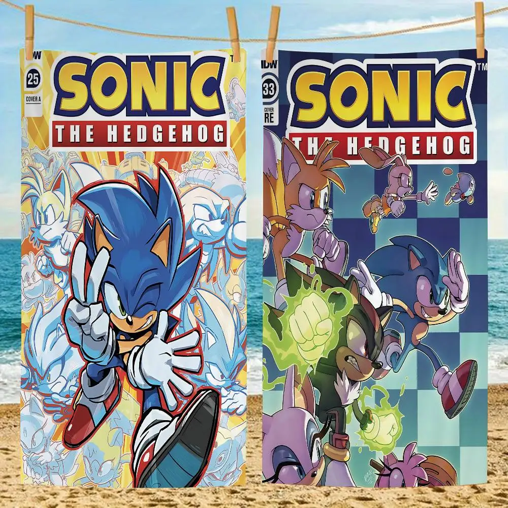 Game S-Sonic Movie Anime Microfiber Beach Towel Absorbent Quick dry Soft Yoga Swimming Resort Mountain Climbing Towel