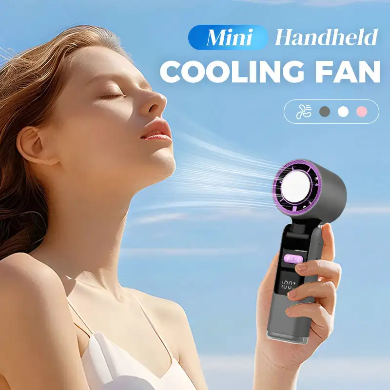 

Mini Ice Cold Fan High-speed Handheld Electric Fan 4000mAh USB Portable Rechargeable Outdoor Small Fan 100 speed adjustable