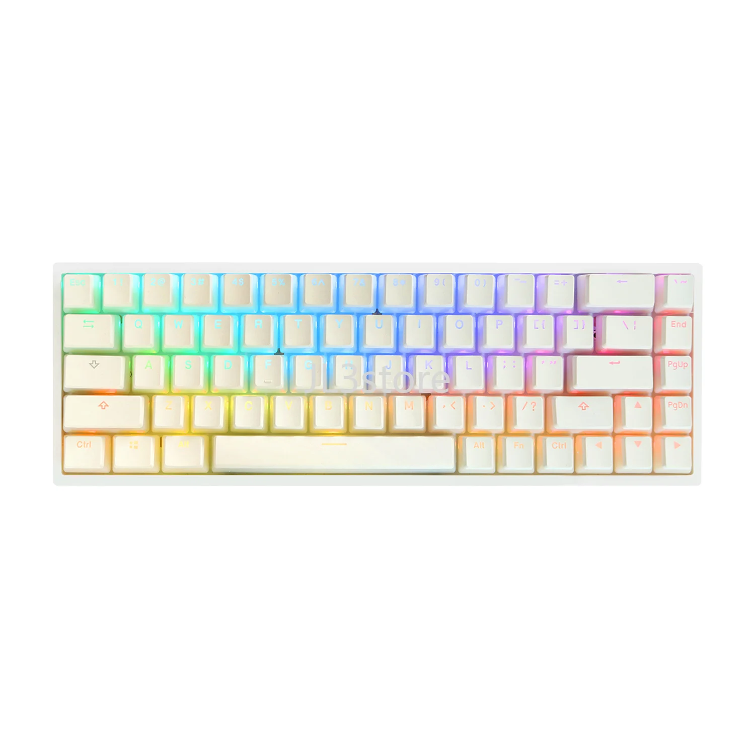 

White double leather milk pudding transparent keycap, Corsair PBT two-color transparent 68 84 Customized mechanical keyboard