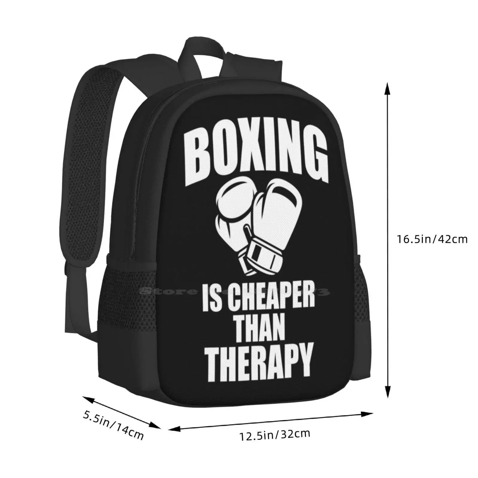 Boxing Is Cheaper Than Therapy Funny Fight Hot Sale Schoolbag Backpack Fashion Bags Funny Boxing Love Boxing