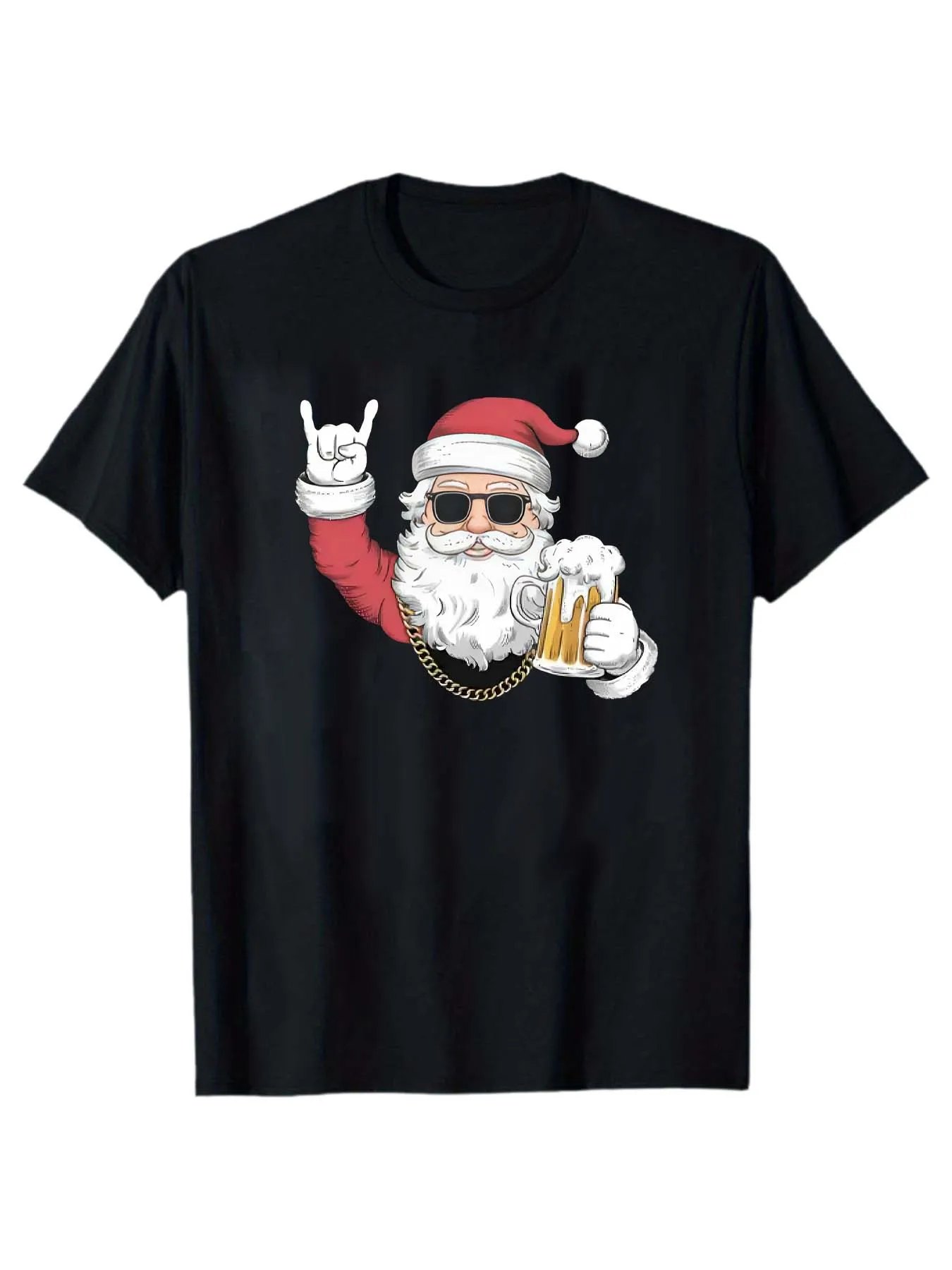 

Рождественская мужская летняя футболка с короткими рукавами и принтом, стиль унисекс, подходящая для домашней одежды, вечеринок, в подарок.