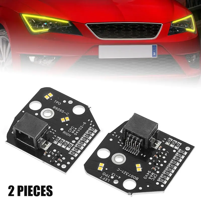 

5F0941475 5F0941476 2 шт. лимонно-желтый DRL светодиодные дневные ходовые огни плата модуля чипы для Seat Leon MK3 2013 2014 2015 2016