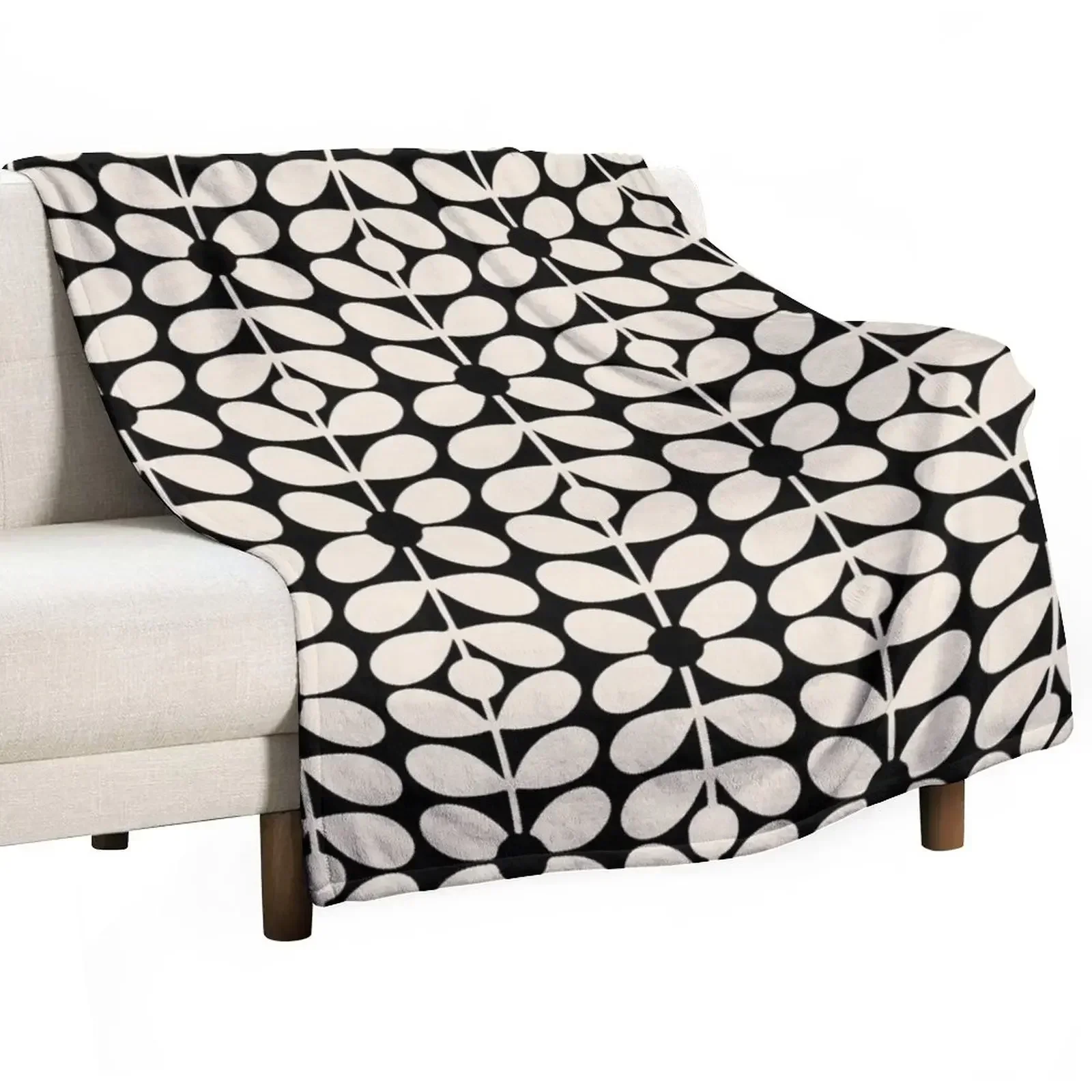 

Orla Kiely Conway Sixties Stem Throw Blanket Stain Resistant Cozy Warm Blanket