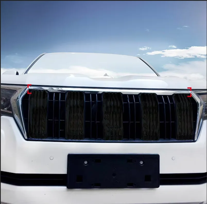 

Для Toyota Land Cruiser Prado FJ150 2018-2022 хромированная передняя решетка капота, накладка на капот, модификация автомобиля, автозапчасти