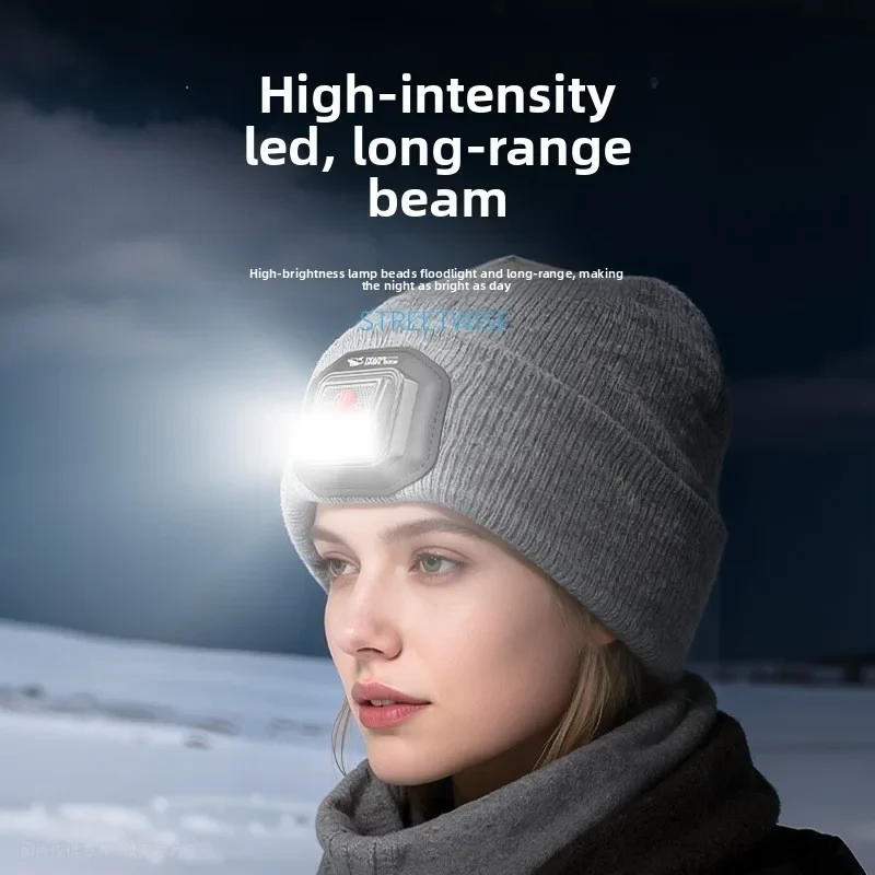 Induction Hat Headlamp USB Rechargeable High Bright Long Range Compact Lamp for Outdoor Working Use