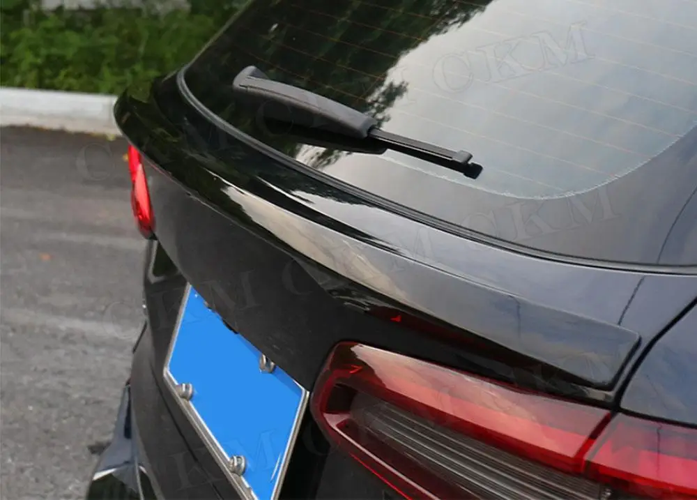 

CKMUUER Carbon Look ABS Car Rear Trunk Lip Spoiler Gloss Black Trunk Middle Wings For BMW X5 G05 2019 UP Rear Wing Decoration