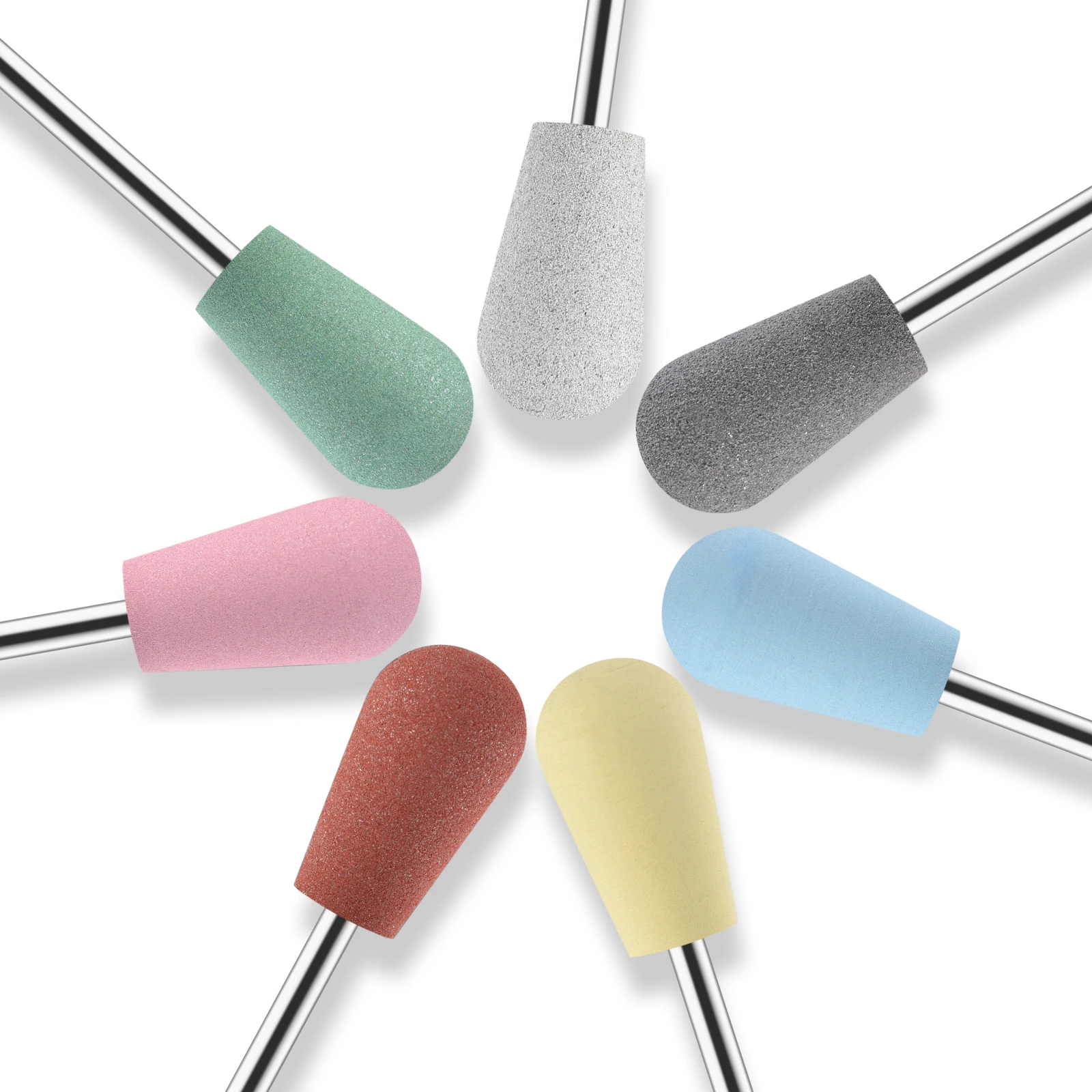 1PC ゴムシリコンネイルドリルビット洋梨型フライスカッターマニキュアマシン用ネイルビットバッファポリッシャーグラインダーアクセサリー