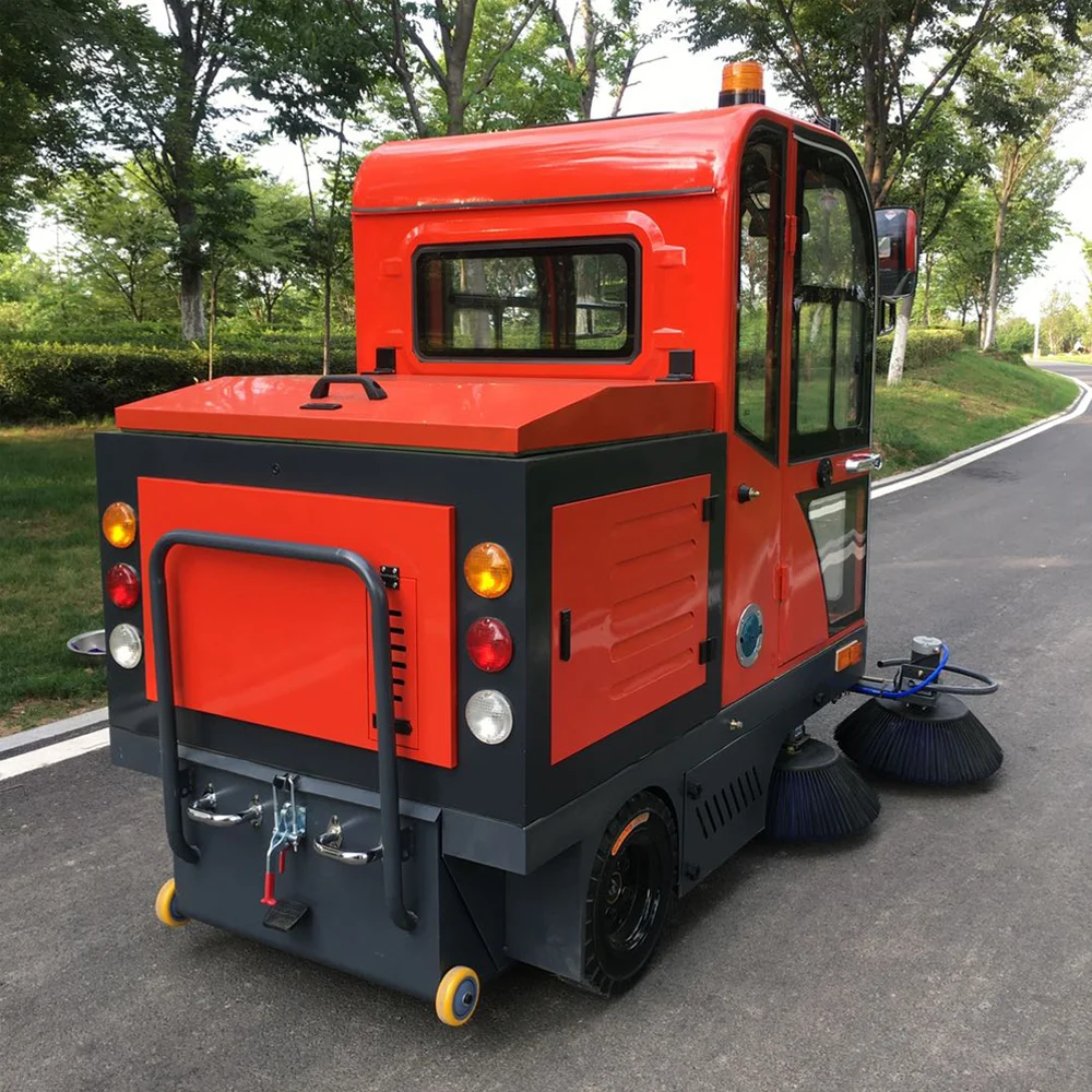 Enclosed Cabin Ride On Street Sweeper Industrial Commercial Road Floor Cleaning Equipment For Workshop Factory Park School view 6
