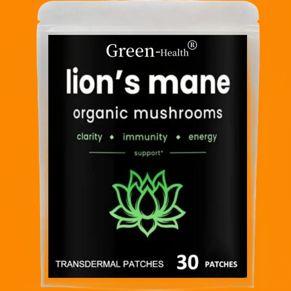 30 Patches Lions Mane Mushroom Transdermal Patches Memory & Focus Supports Immune System & Brain Health