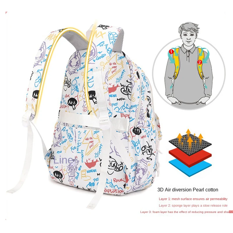 Kawaii Waterproof School Bag para crianças, Mochila de grande capacidade, Mochila para meninas, Estudantes do ensino primário