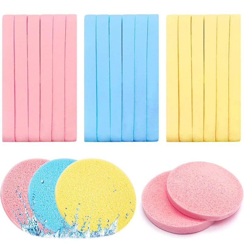 

12Pcs Compressed Facial Sponge For Estheticians Face Round Cleansing Sponge Makeup Removal Sponge Pad Exfoliating Spa Washing