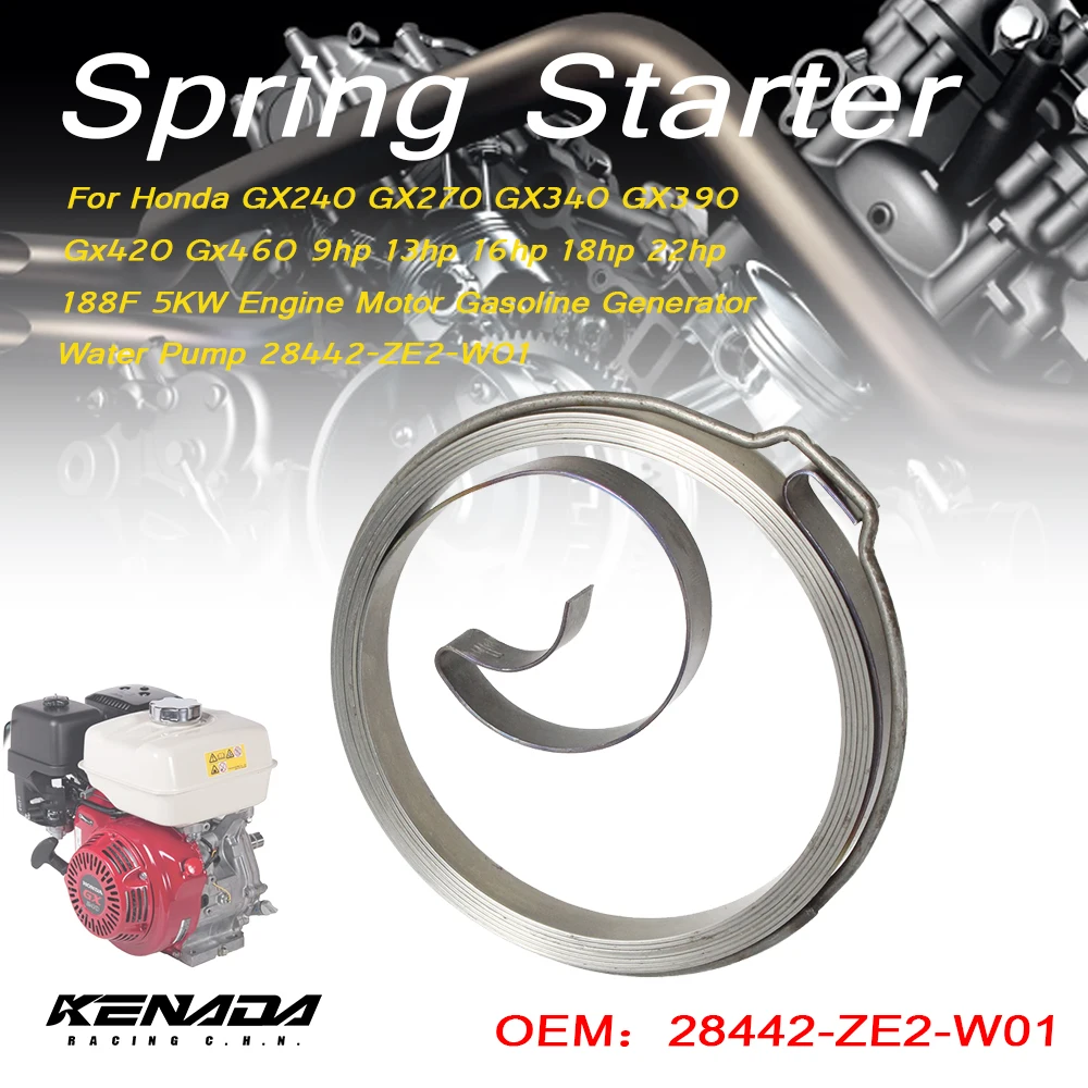 Water Pump 28442-ZE2-W01 Spring Recoil Starter Rewind Primavera Para Honda GX240 GX270 GX340 GX390 GX420 GX460 GX610 GX620