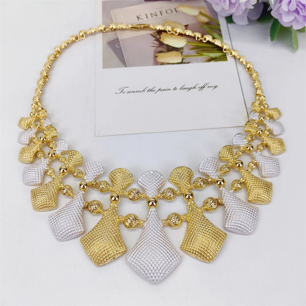 ESALE Elegant Women Wedding Jewelry Set Italian Dubai 18K Gold Color Multi Layer Jewelry Accessories 2026 Trendy New