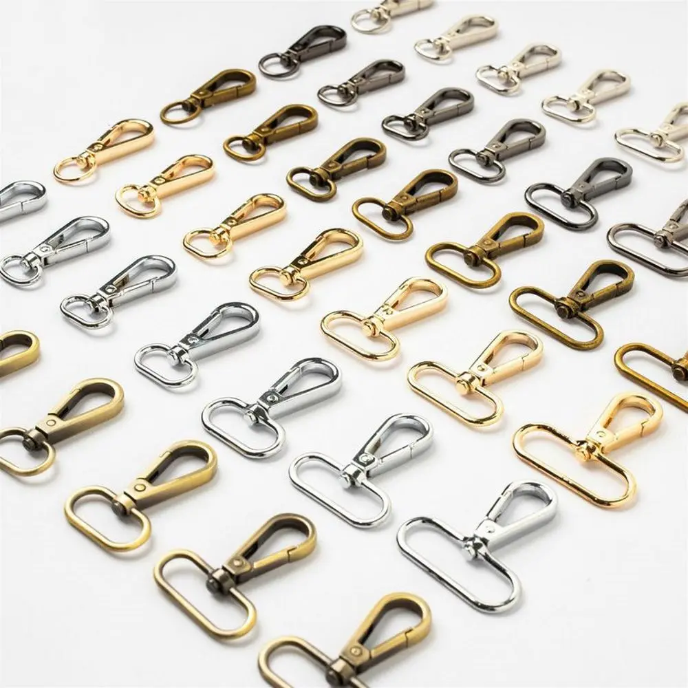 10pcs 12/15/20/25/32/38mm Metal Bags Strap Buckles Lobster Clasp Collar Carabiner Snap Hook DIY KeyChain Bag Part Accessories