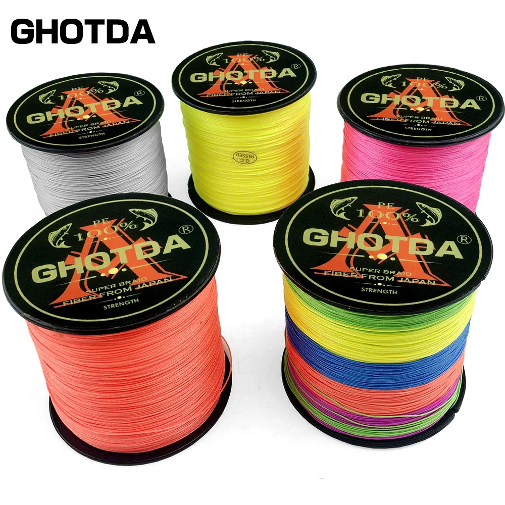 GHOTDA 100M 4 Strands 10-80LB Braided Fishing Line PE Multilament Braid Lines wire Smoother Floating Line