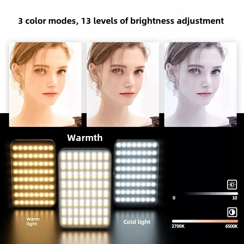 Nieuw RGB magnetisch invullicht voor mobiele telefoons, LED-video-omgevingslicht voor mobiele telefoons, RGB Live Beauty Light, camerafotografielicht