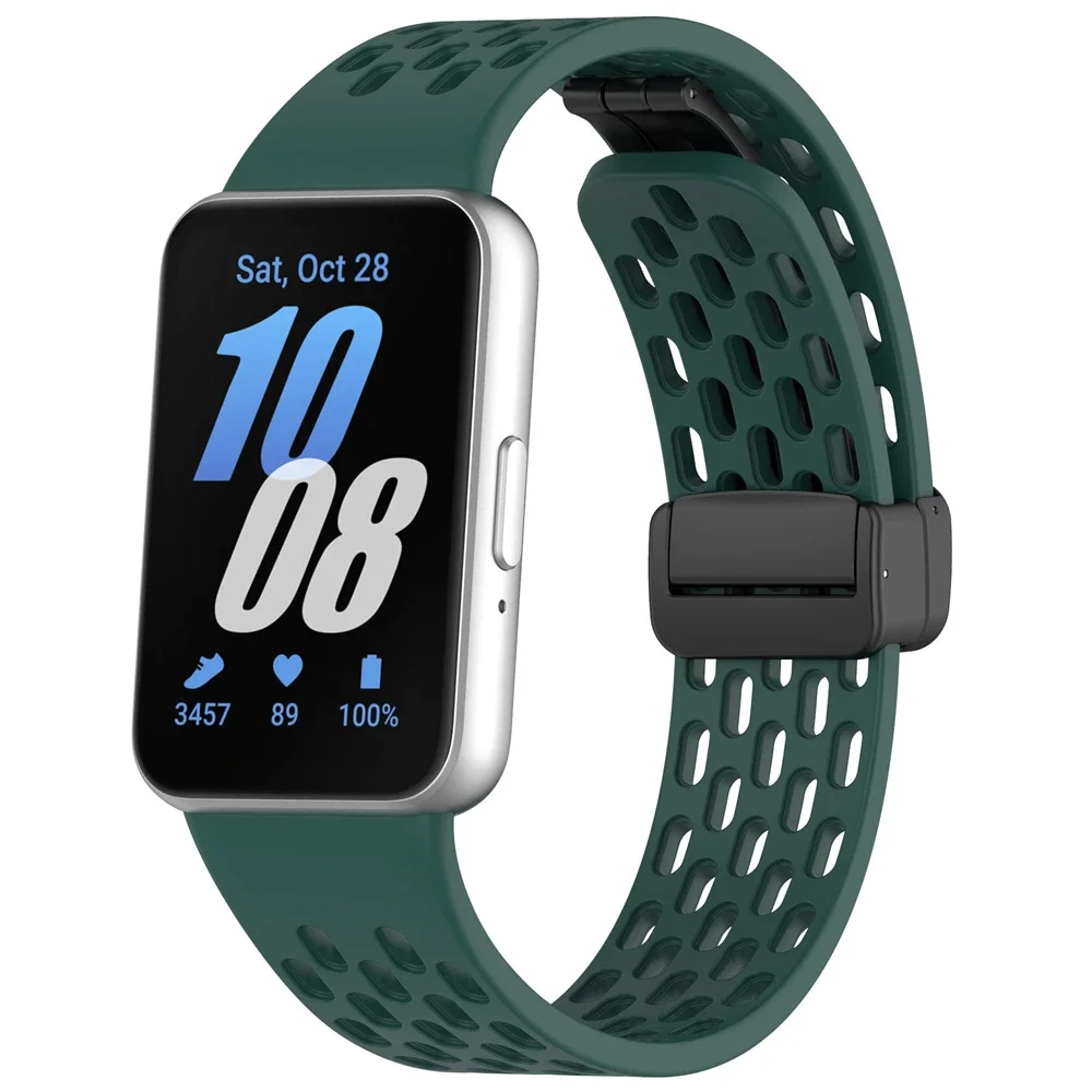 Magnetisches Sport-Silikonband mit D-Schnalle für Samsung Galaxy Fit 3 Fit3 SM-R390, Ersatzarmband, Armband, Zubehör – Detail 12