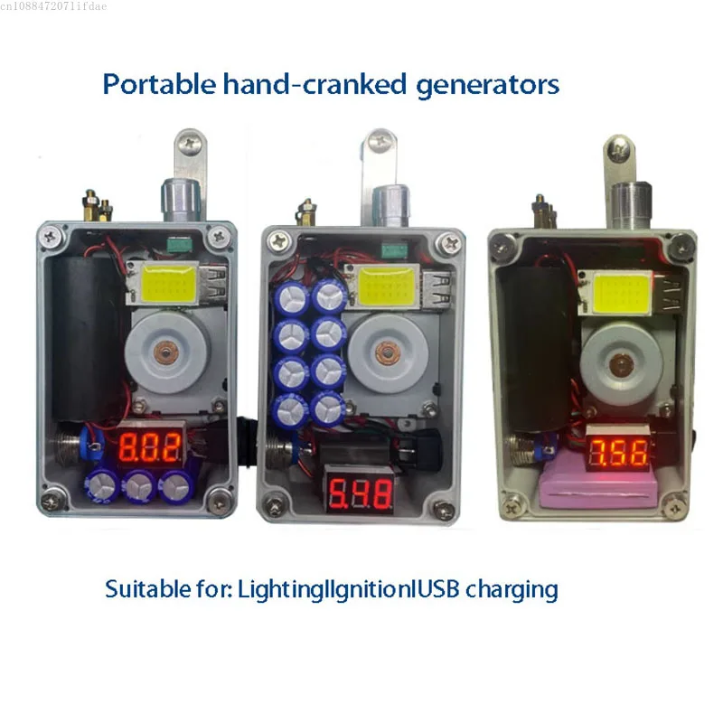 

Portable hand-crank generator, lighting, USB charging, suitable for outdoor camping, power outage lighting, emergency charging