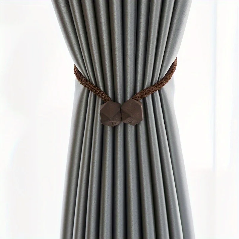 4pcs, Curtain Cube Magnetic Buckle Binding Belt, Simple Modern Style, No Drilling or Installation Required, Pack of 2 Strips