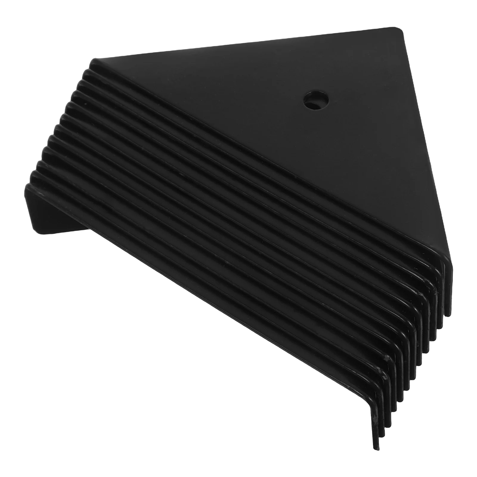 

12 Pcs Furniture Three-sided Corner Brackets Thickened Triangle Shelf Support Hardware Black Large Size Cold Rolled Steel