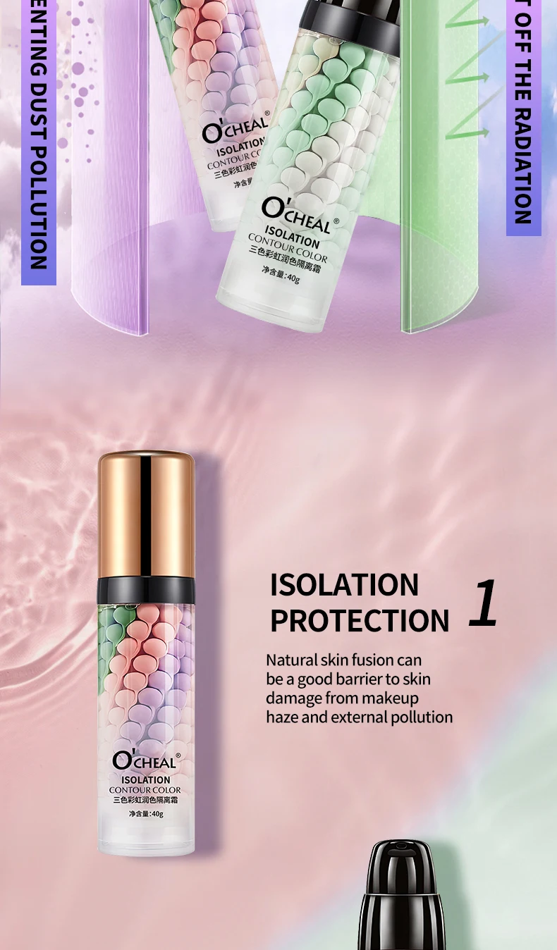 O'CHEAL One-Step Three Color Spiral Contour Isolation Primer Feuchtigkeitscreme Gesichtspflege Corrector Foundation Makeup Cosmetic – Detail 21