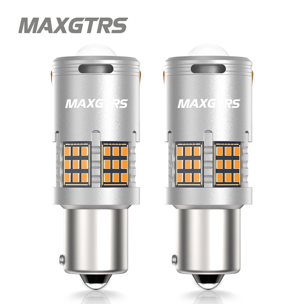 2x BA15S 1156 P21W PY21W LED Canbus No Error 26W 3000Lm BAU15S No Hyper Flash Amber Turn Signal Lamp 2016 Chip Lens