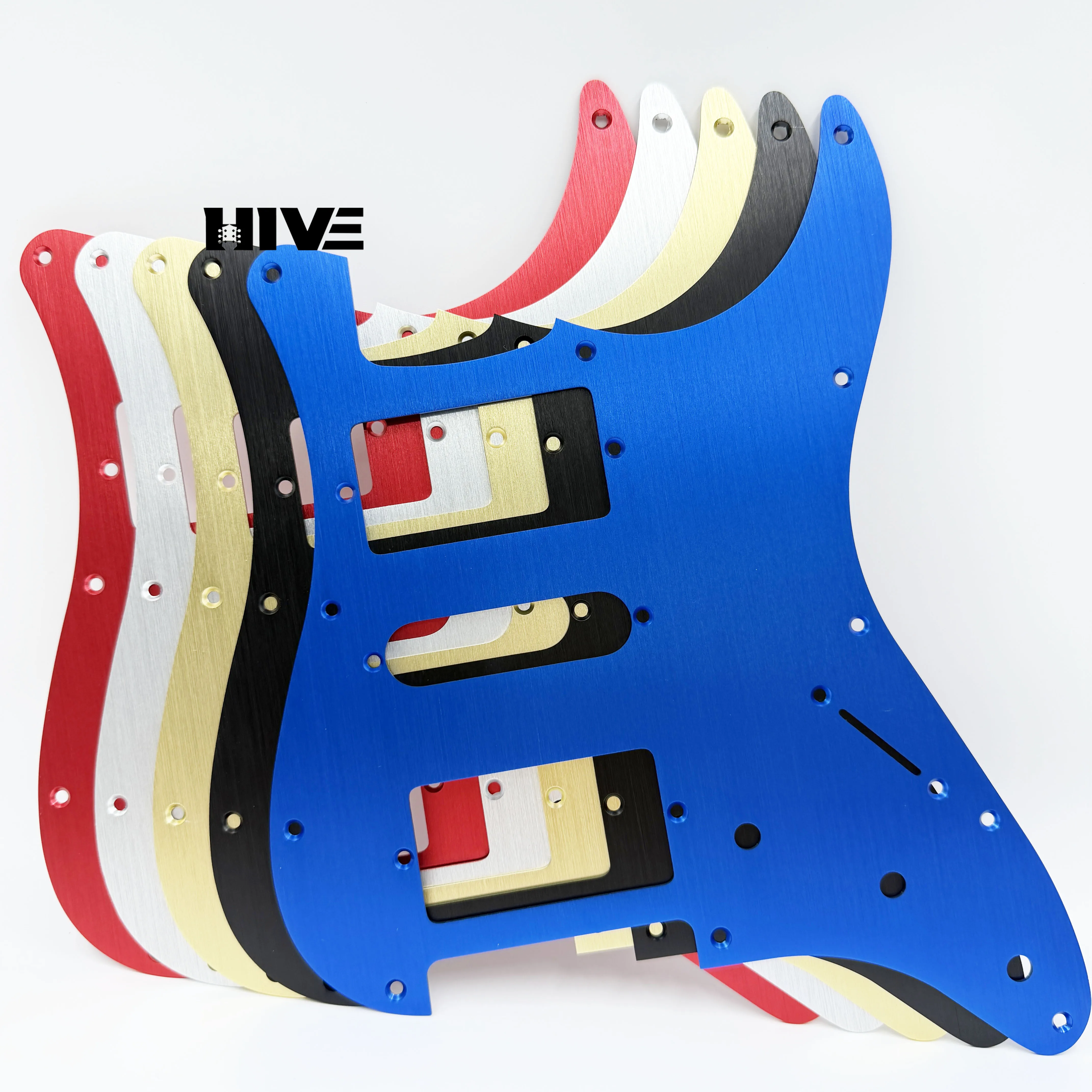 Top Grade Aluminum Alloy Guitar Guard Plate Scratch Panel Decoration Brushed 11 Hole ST SQ Electric Guitar Pickup Plate HSH/SSS