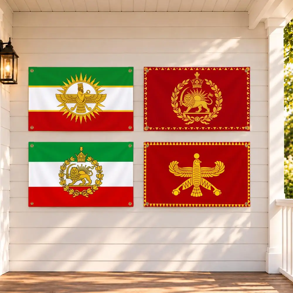 Flag Historic Persian Immortal Guard Flags Fabric Pennant Banner, Indoor Outdoor Decor for Garden Yard Camping Birthday Bedroom
