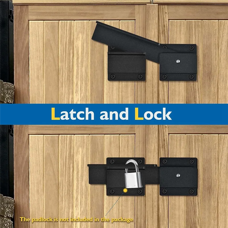 

AT63-Adjustable Door Latch In 3.5Mm Heavy Duty Aluminum Alloy Flip Gate Latch Lock With Padlock Hole