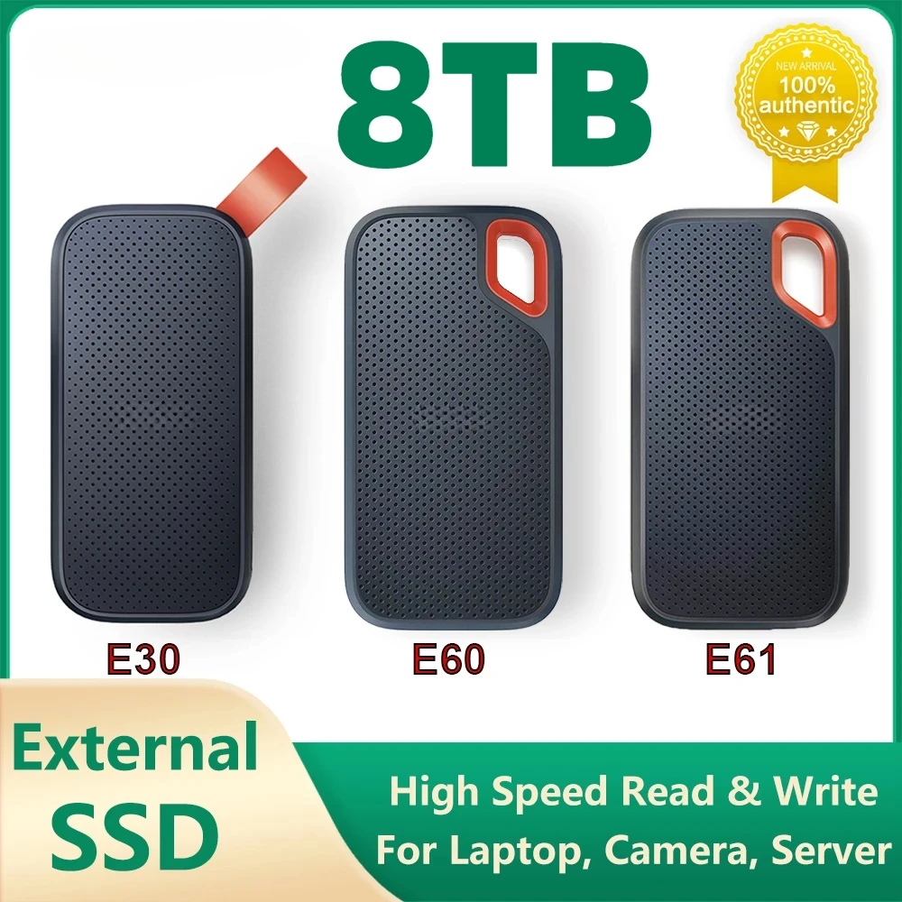 2025 PSSD E81 8TB E61 Extreme PRO 4TB 2TB 1TB  USB 3.2 Gen2*2 Type-A/C Portable External Solid State Drive NVME for PC Laptop