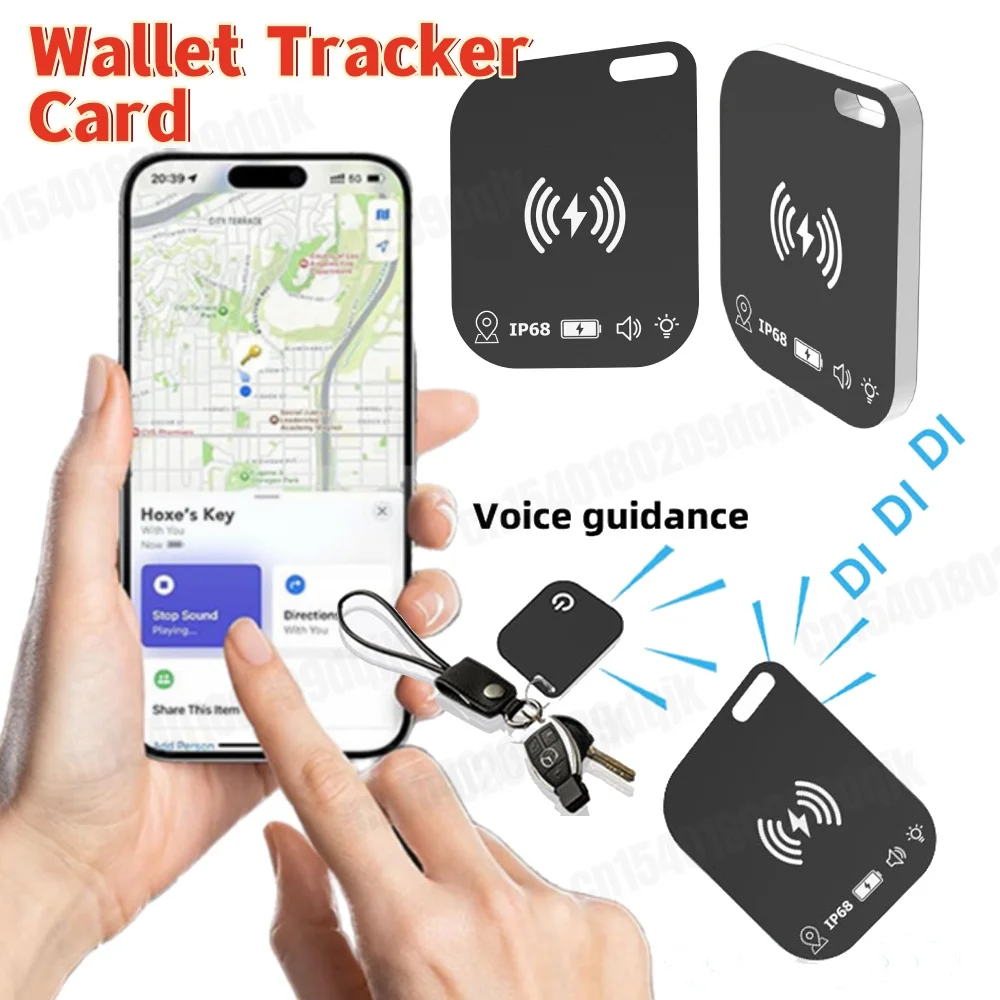 

Карта слежения K5 Wallet Ультратонкий GPS-местоположение Беспроводная зарядка Ультратонкий локатор карт слежения Работа с приложением Apple Find My