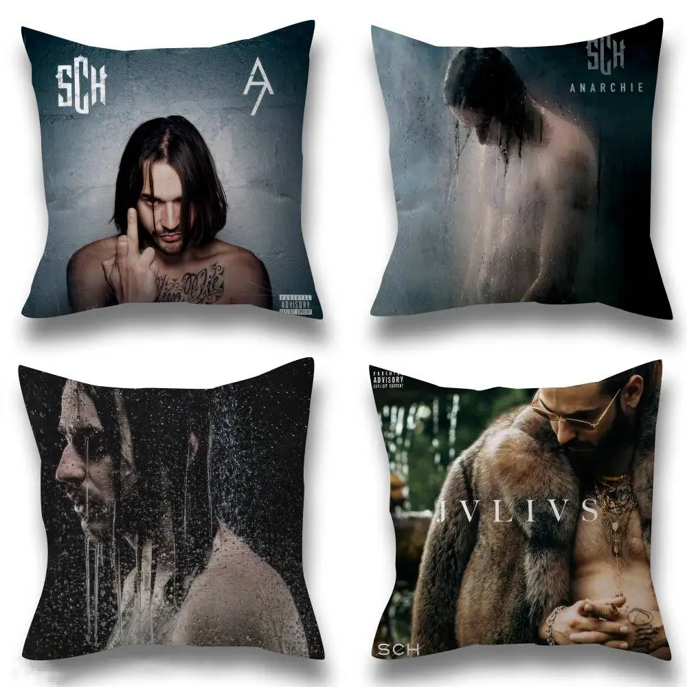 Funda de cojín con diseño del álbum Autobahn del rapero SCH, funda de almohada para sofá, decoración del hogar