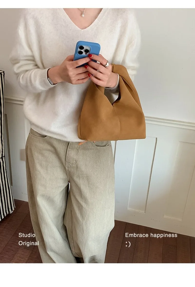 CEEKAY Wildleder-Handtasche im Hobo-Stil mit Perlenanhänger, Metallring, dünnem Riemen, vielseitig einsetzbar für den Alltag, Pendeln und Freizeit, große Kapazität – Detail 27