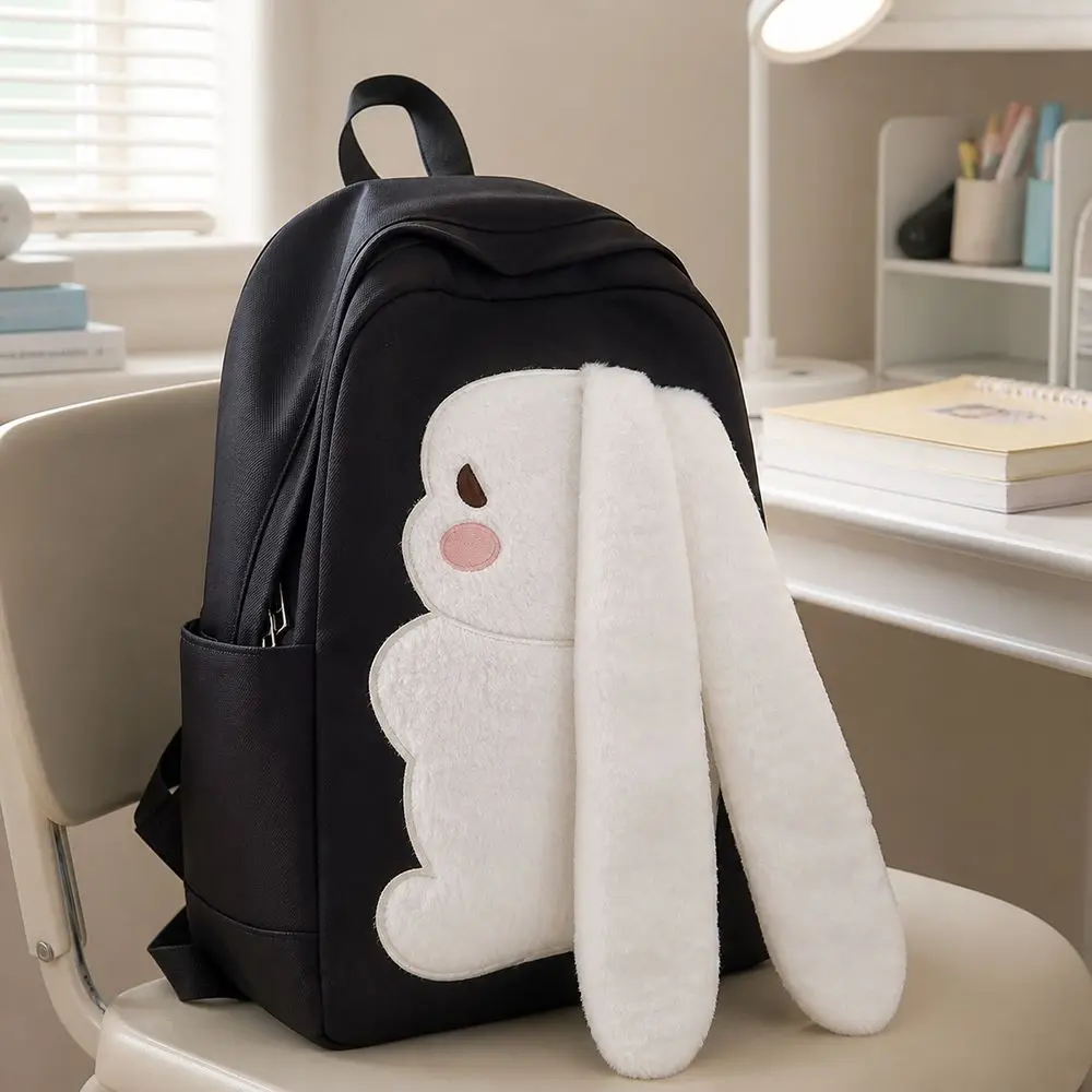 Stylish Large Capacity Student Schoolbag Soft Nylon Lightweight Book Bags Preppy Knapsack For Women Girls