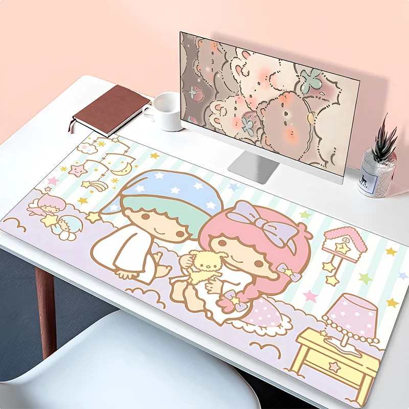 Mouse Pad L-little Twin Star Kawaii Gaming Accessories Notbook Computer Speed Mini Pc Gamer Keyboard Desk Mat 900x400 Mousepad