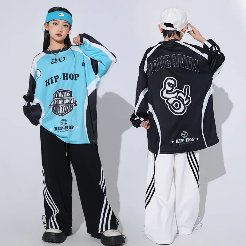 T-shirt hip-hop ad asciugatura rapida hip-hop allentata della Corea del Sud per bambini Pantaloni casual Bello costume da ballo