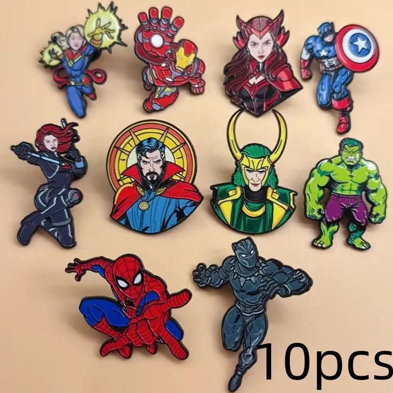 10 Peças de Broches Criativos de Personagens de Desenhos Animados em Liga Metálica para Mochilas, Acessórios, Roupas, Bolsas, Decoração e Presentes