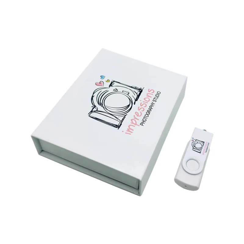 새로운 무료 사용자 정의 컬러 스튜디오 로고 흰색 금속 클립 USB2.0 플래시 드라이브 4 기가 바이트 8 기가 바이트 16 기가 바이트 32 기가 바이트 64 기가 바이트 메모리 스틱 및 흰색 상자