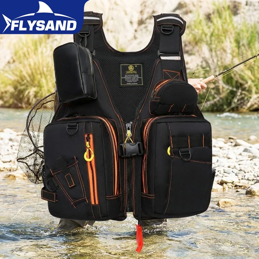 

Multifunctional Fishing Life Jacket Vest with Multiple Storage Pockets Buoyant Safety Gear for Outdoor Fishing